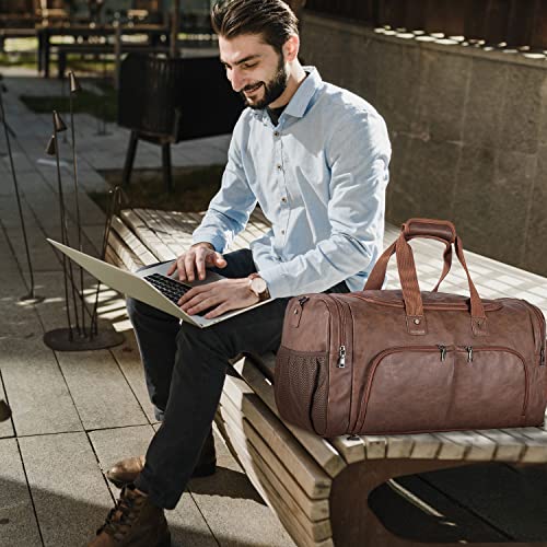 Leather duffel with shoe compartment outlet
