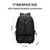 Travel Laptop Backpack, Business Durable Laptops Backpack with USB Charging Port, Water Resistant Hiking Backpack Computer Bag Gift for Men & Women Fits 17 Inch Notebook, Black