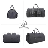 Carry-on Garment Bag for Travel,  Multi-pocket folding duffel bag, Suit Bag for Men with Shoe Compartment, Garment bags for hanging clothes, Dark gray