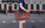 Leather Travel Duffel Bag （with Shoe Pouch）