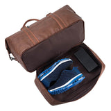 Leather Travel Duffel Bag（with Shoe Compartment）