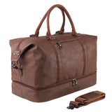 Leather Travel Duffel Bag（with Shoe Compartment）