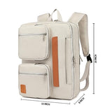 seyfocnia Messenger Bag for Women,Laptop Backpack Fits 15.6 Inch Laptop Bag Handbag Business Briefcases for Women Convertible Briefcase Backpack Shoulder Bag for Work-Beige