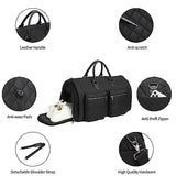 Garment Bags for Travel,Convertible Carry on Garment Duffle Bags for Hanging Clothes - 2 in 1 Hanging Suitcase Suit Bags Weekender Bag with Shoe Pouch for Women Black