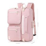 seyfocnia Messenger Bag for Women,Laptop Backpack Fits 17.3 Inch Laptop Bag Handbag Business Briefcases for Women Convertible Briefcase Backpack Shoulder Bag for Work-Pink