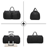 Garment Bags for Travel,Convertible Carry on Garment Duffle Bags for Hanging Clothes - 2 in 1 Hanging Suitcase Suit Bags Weekender Bag with Shoe Pouch for Women Black
