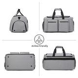 Sports Gym Bag, Weekender Bags for Men Women, Travel Duffel Bag with Wet Pocket Large Overnight Bag with Shoe Compartment Carry On Gym Duffle Bag Sports Bag-Grey