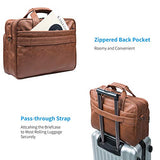 Seyfocnia Leather Laptop Bag, Men's 15.6 Inches Messenger Briefcase Business Satchel Computer Handbag Shoulder Bag Fits 15.6 Inch Laptop, Computer, Tablet(Brown)