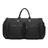 Garment Bags for Travel,Convertible Carry on Garment Duffle Bags for Hanging Clothes - 2 in 1 Hanging Suitcase Suit Bags Weekender Bag with Shoe Pouch for Women Black