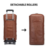 Rolling Garment Bag, Roller Duffle Bag with Wheels Rolling Garment Bags for Travel 3 in 1 Garment Bag Carry On Bag Weekender Bags Garment Duffel Bag for Men or Women-Brown