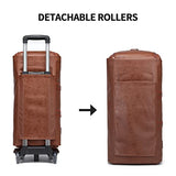 Rolling Garment Bag, Roller Duffle Bag with Wheels Rolling Garment Bags for Travel 3 in 1 Garment Bag Carry On Bag Weekender Bags Garment Duffel Bag for Men or Women-Brown