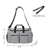 Sports Gym Bag, Weekender Bags for Men Women, Travel Duffel Bag with Wet Pocket Large Overnight Bag with Shoe Compartment Carry On Gym Duffle Bag Sports Bag-Grey