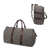 Carry On Garment Backpack, Mens Garment Bag for Travel Business, Canvas Duffel Bag with Shoe Compartment -Grey