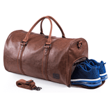 Leather Travel Duffel Bag （with Shoe Pouch）