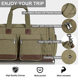 Seyfocnia Canvas Travel Duffel Bag with Shoe Compartment-Green