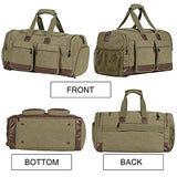 Seyfocnia Canvas Travel Duffel Bag with Shoe Compartment-Green