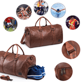 Leather Travel Duffel Bag （with Shoe Pouch）