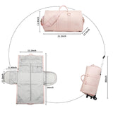 Rolling Garment Bag,Rolling Duffle Bag with Wheels Rolling Garment Bags for Travel with Shoe Pouch Carry On Bag Weekender Bags Garment Duffel Bag for Women-Pink