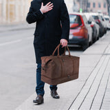 Leather Travel Duffel Bag（with Shoe Compartment）